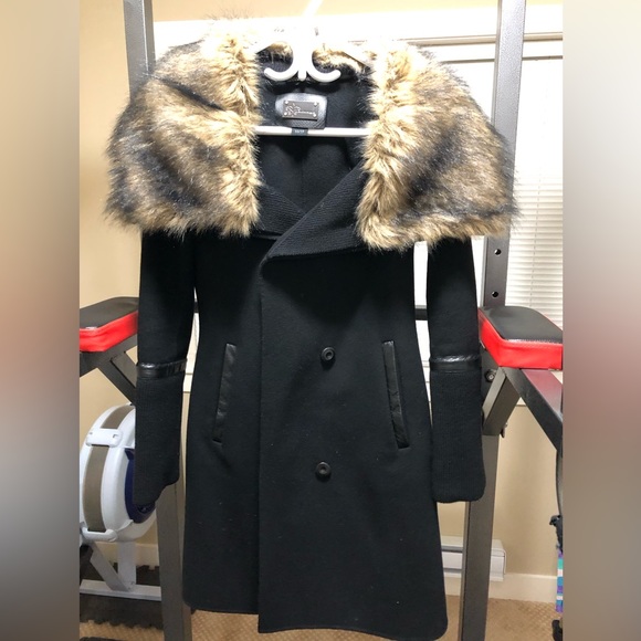 Mackage Wool Trench Coat Jacket. - Picture 3 of 4